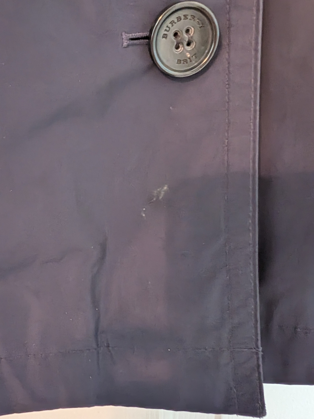 Burberry Brit Navy Double-Breasted Short Trench Coat - Picture 9 of 16